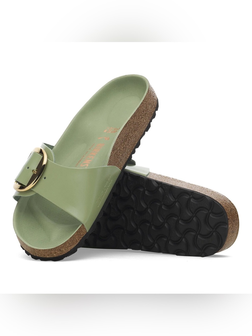 Birkenstock Madrid Big Buckle Natural Leather Patent - Picture 12 of 13